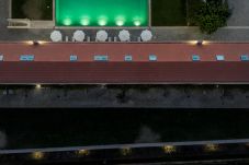 Drone view of Bernardas Convent overlooking the swimming pool 